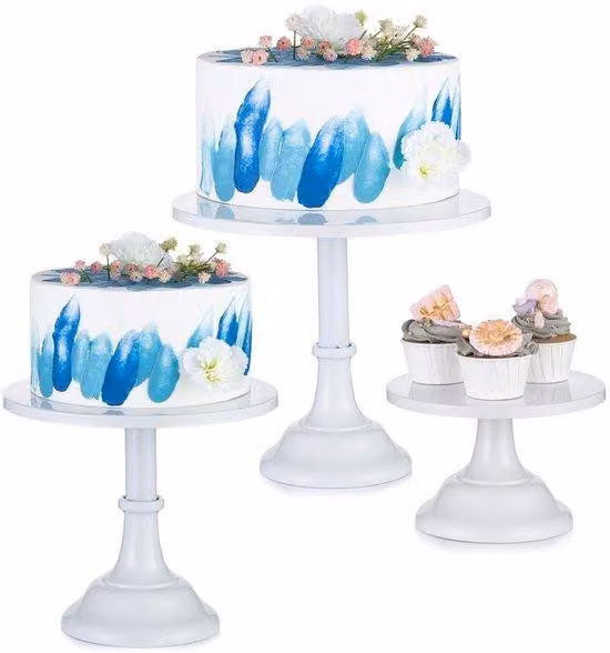 Espositore per dolci in metallo - Design elegante - Set da 3 pezzi - Porta torta in ferro battuto