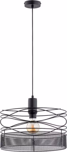 Lampada a sospensione DIUK nera 1xE27x15W in metallo, dimensioni: 85x39,5x39,5 cm, IP20, Alfa