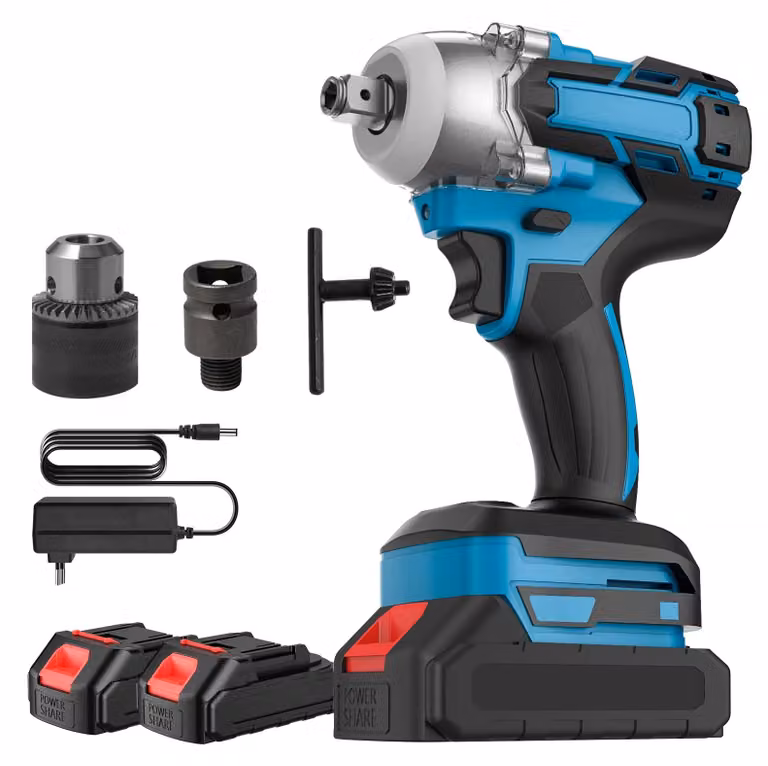 Avvitatore a percussione a batteria - Avvitatore a percussione elettrico - 21 V - 520 Nm - Velocità variabile - Portatile - Per metallo - Batteria inclusa