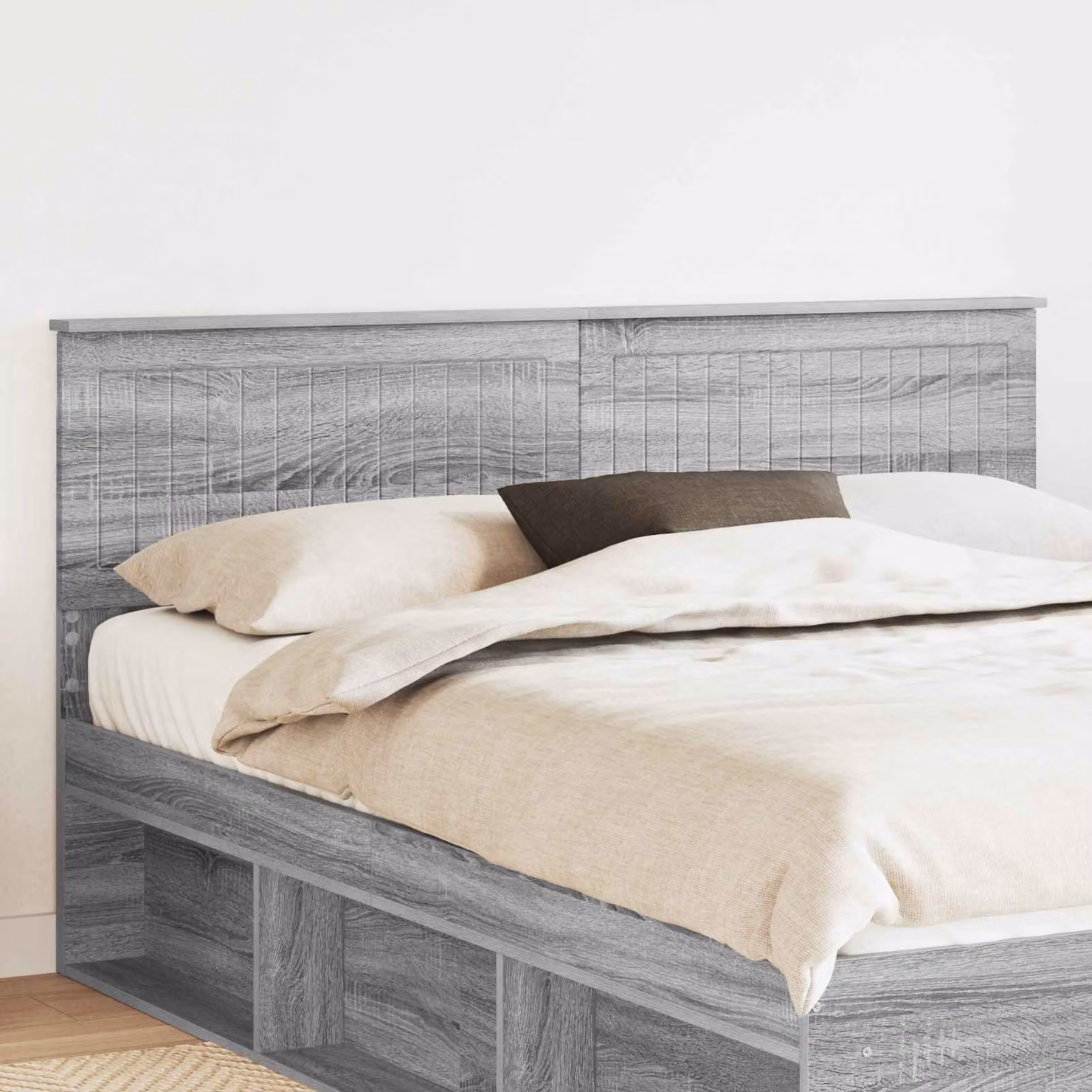Testiera per letto moderna vidaXL in legno ingegnerizzato grigio opaco