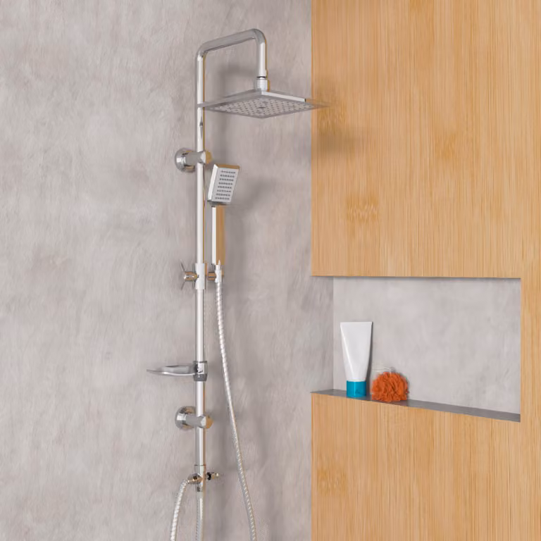 Set doccia EISL EASY COOL, colonna doccia con getto a pioggia e doccetta, soffioni e doccette, sistema doccia ideale per il retrofit