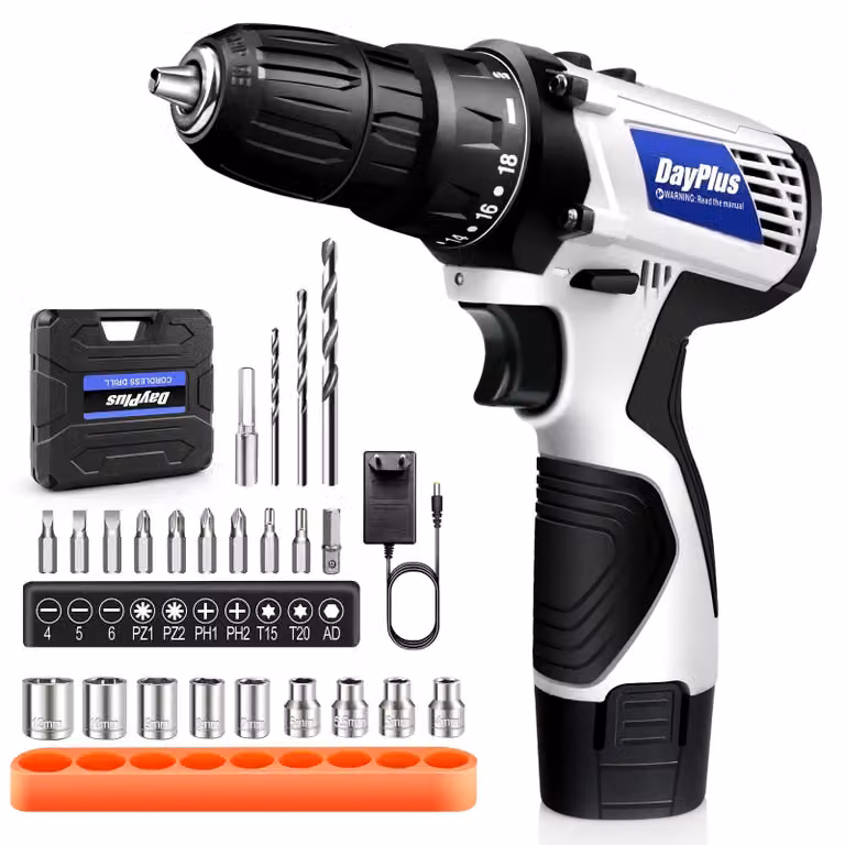 Trapano avvitatore a batteria – Motore brushless – Coppia di 45 Nm – 16,8 V – 2 batterie – 2 velocità – 1200 giri/min