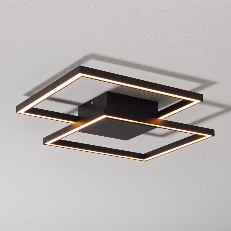 Freelight Plafoniera a LED Falcon, dimmerabile, Nero, Soggiorno / Sala da pranzo, Metallo, Moderno, Plafoniera LED