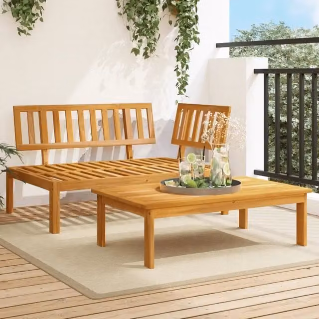 Set Divani Pallet da Giardino 2pz in Legno Massello di Acacia 365848
