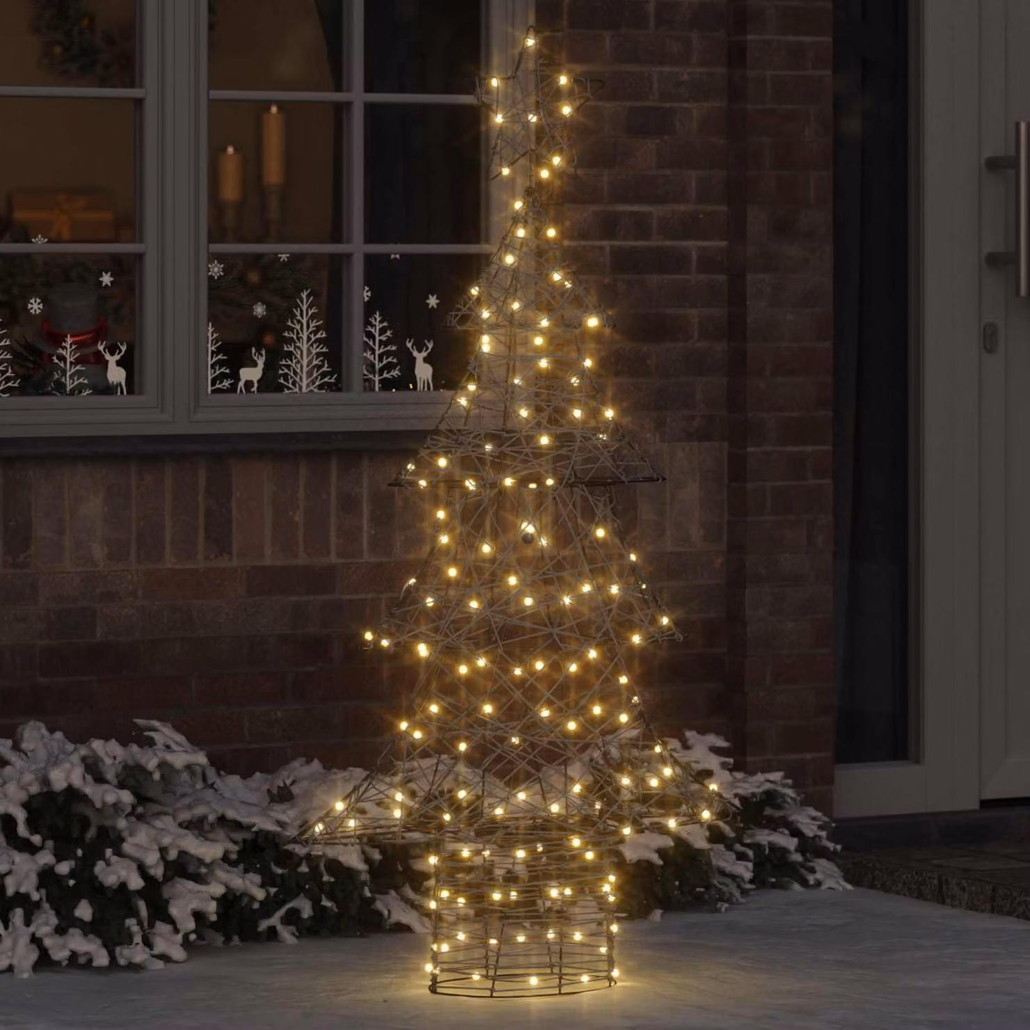Maison Exclusive - Albero di Natale con 160 luci a LED, luce calda, altezza 150 cm, struttura in rattan