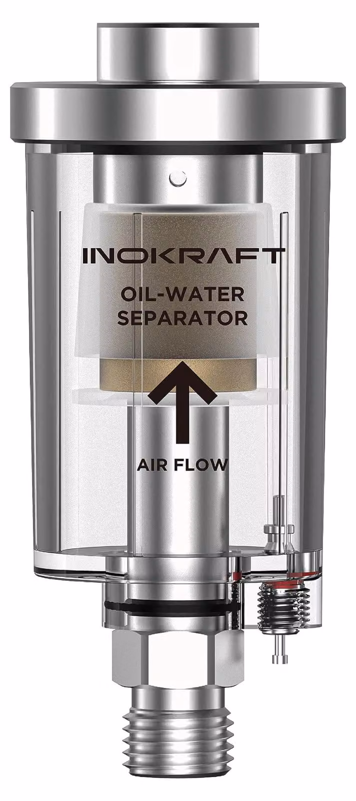 Separatore olio-acqua, attacco 1/4" NPT, pressione massima 90 PSI, accessorio per compressore d'aria