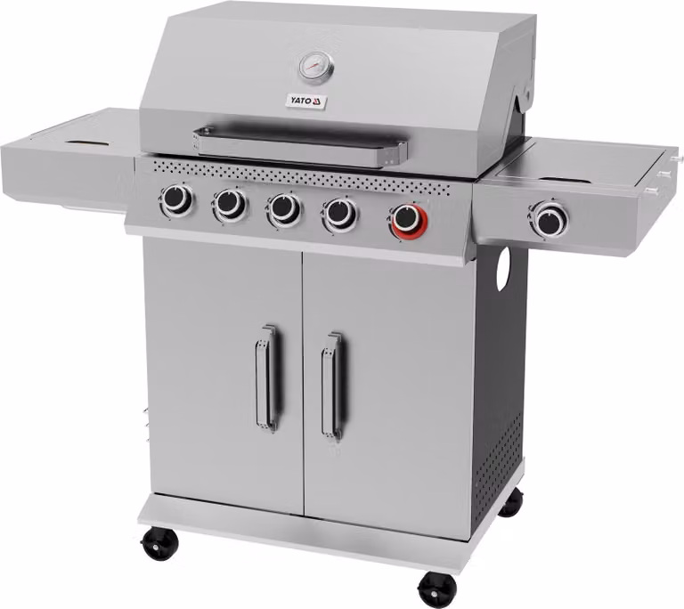 Barbecue a gas 19 kW, 4+1 bruciatori, acciaio inox 70x45x55 cm