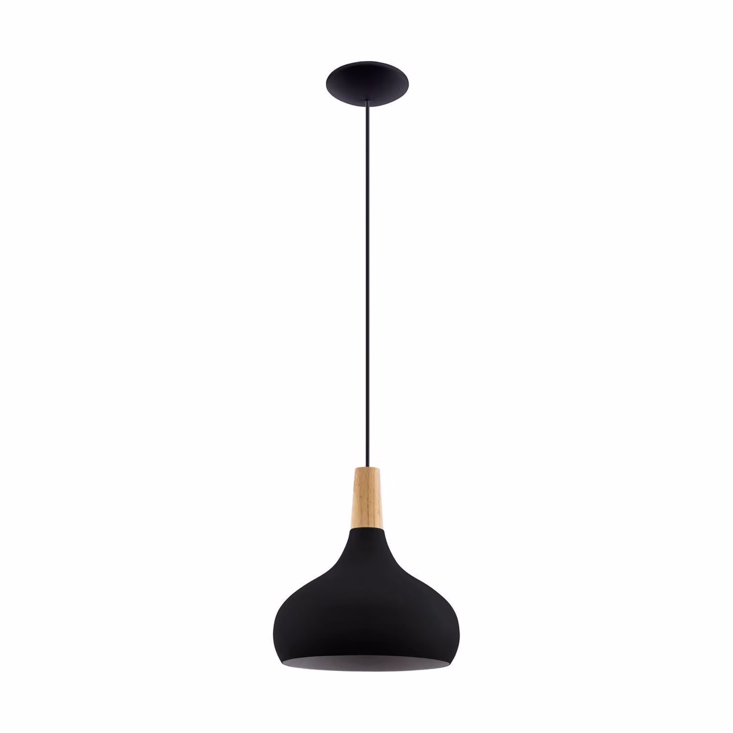 Lampadario Contemporaneo Sabinar Medio 1 Luce Metallo Nero E Marrone