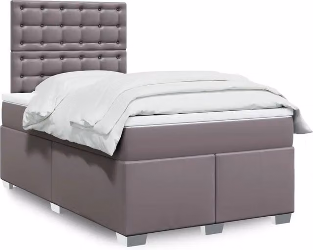 Giroletto a Molle con Materasso Grigio 120x200 cm in Similpelle 3290718