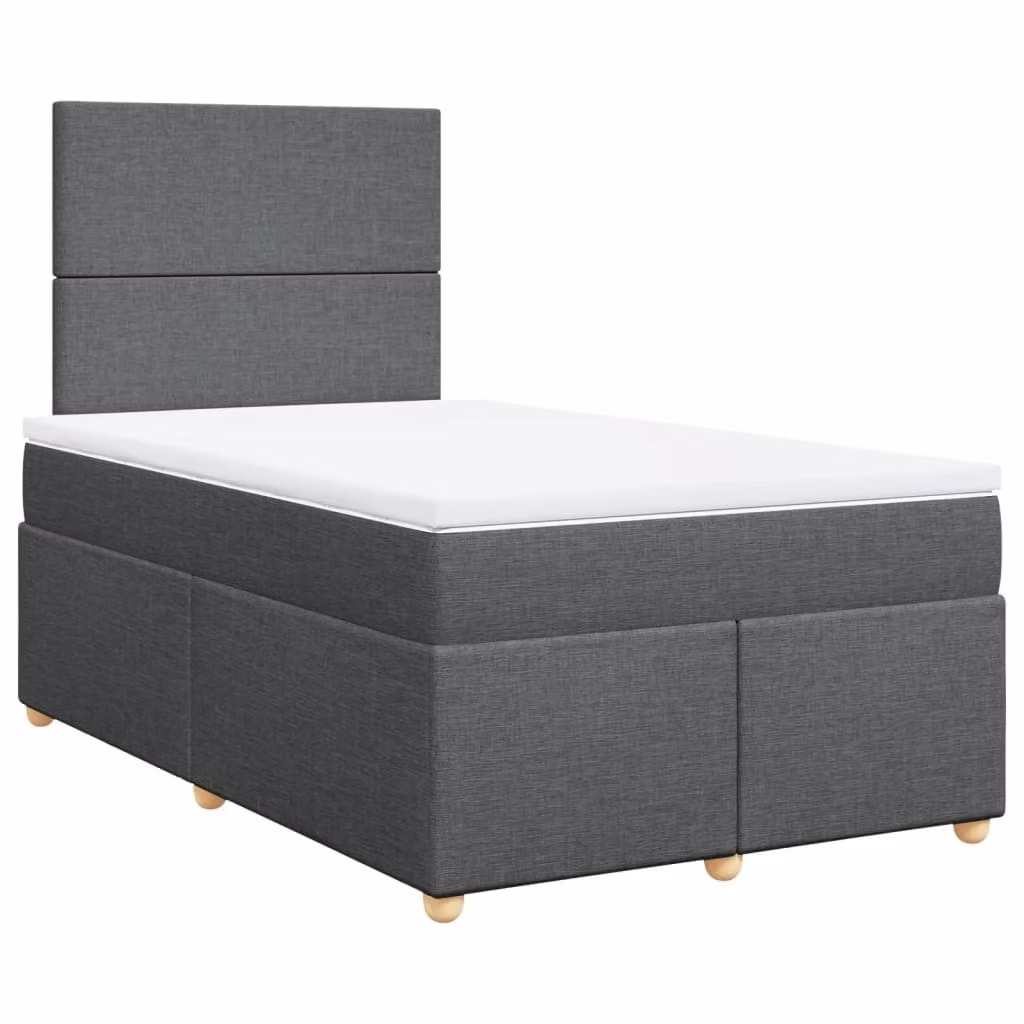 Giroletto a Molle con Materasso Grigio Scuro 120x190cm Tessuto