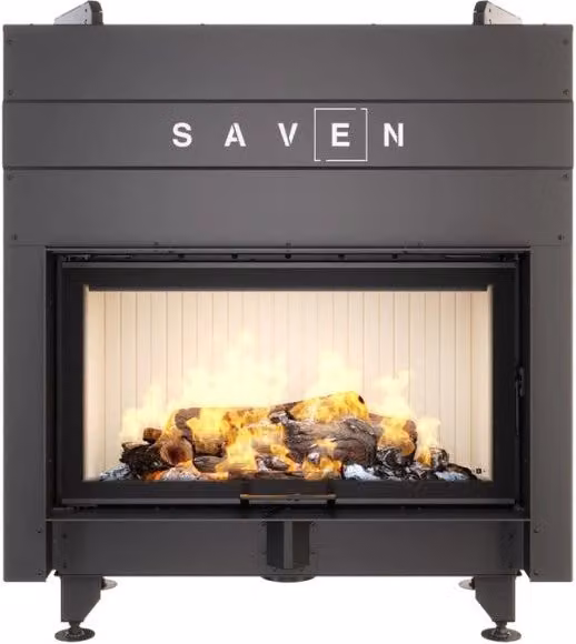 Inserto per camino a legna Outinfire Energy Up ECO in acciaio nero, potenza 19,0 kW – 1