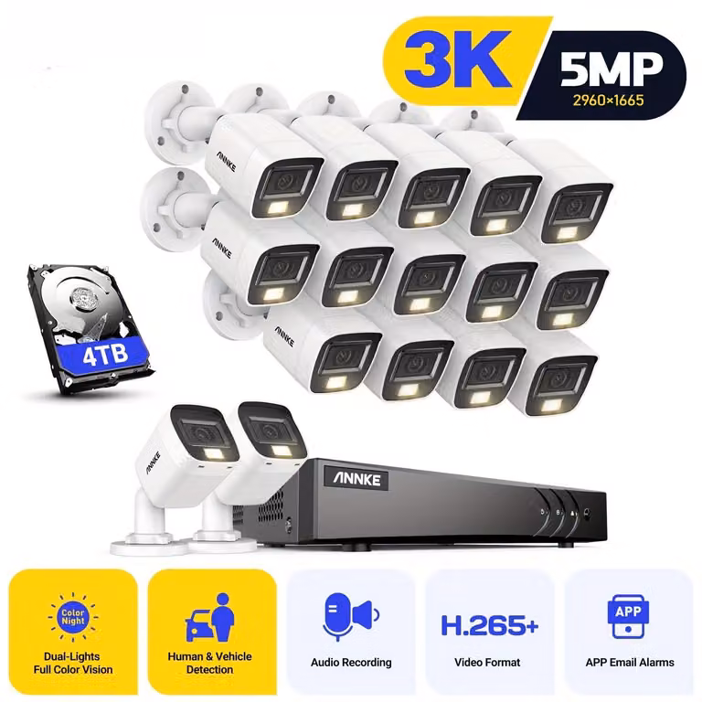 Telecamera di sicurezza - Videosorveglianza - Telecamera di sorveglianza - Telecamera esterna - Risoluzione 3K HD 5MP
