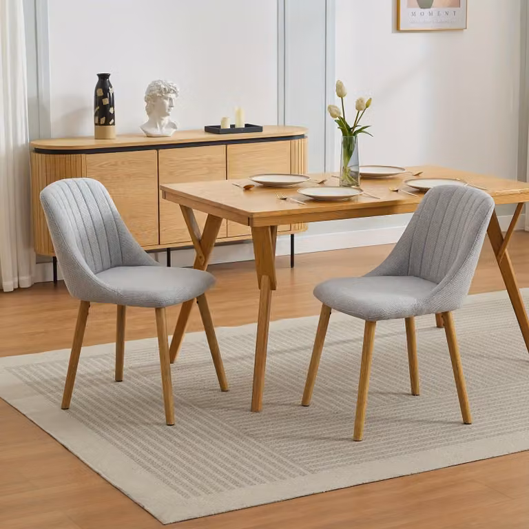 Sedie da pranzo - Sedie - Sedie a conchiglia - Sedie da cucina - Sedie da ufficio - Set di 2, colore grigio