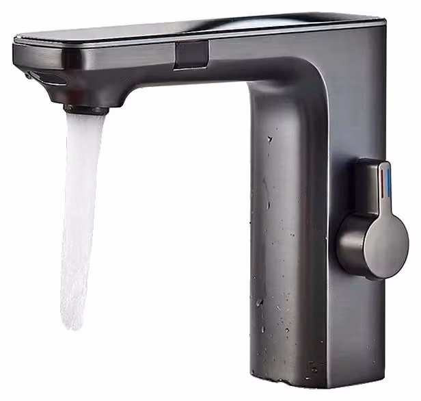 Miscelatore per lavabo, sensore a infrarossi senza contatto, monocomando, grigio