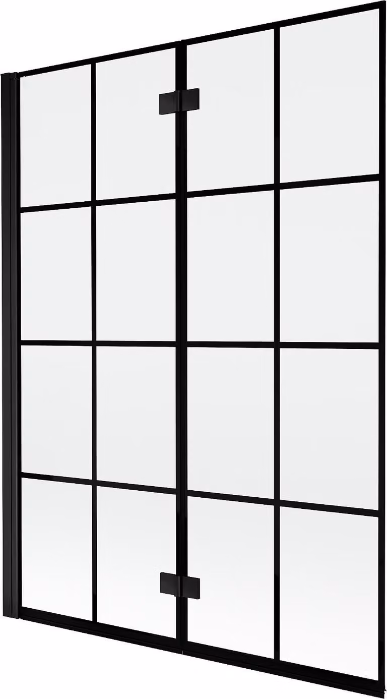 Mexen Mist paratia da doccia 2 ante sinistra 130 x 150 cm, griglia nera, nero - 8A9-130-002-70-77-L