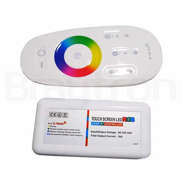 Braytron LED RGB controller con telecomando IR 216W 12/24VDC dimmer on/off per illuminazione a strisce LED