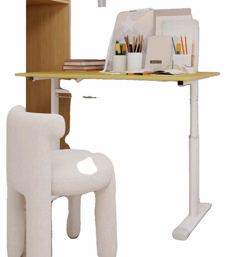 Scrivania regolabile, regolabile in altezza, design multifunzionale, legno + 60×100 cm