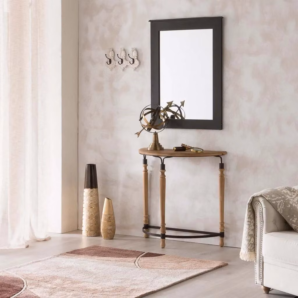 Mobile da ingresso Wanderlust Deco in legno di abete e metallo marrone e nero L: 80 cm, P: 35,5 cm, H: 76 cm – 2