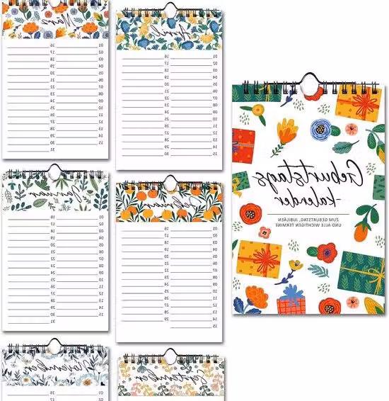 Calendario annuale - fiori - varie dimensioni
