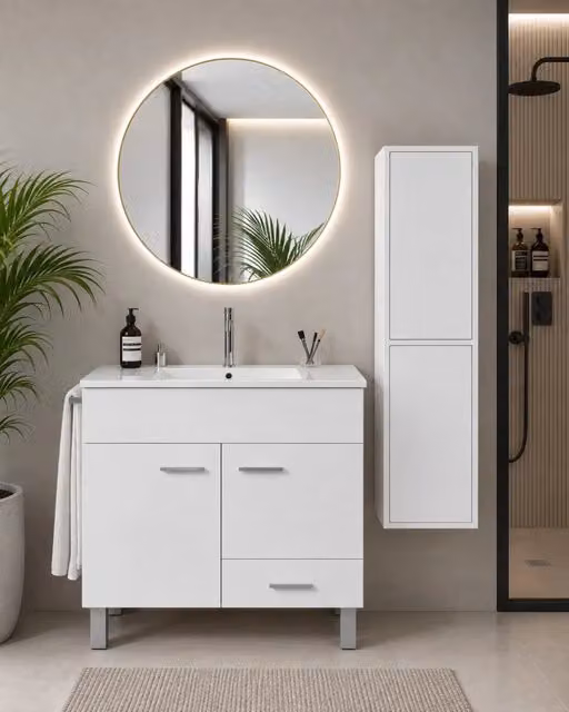 Mobile bagno con lavabo ORIGENBATH SAMOS senza specchio 70x45 cm bianco con colonna