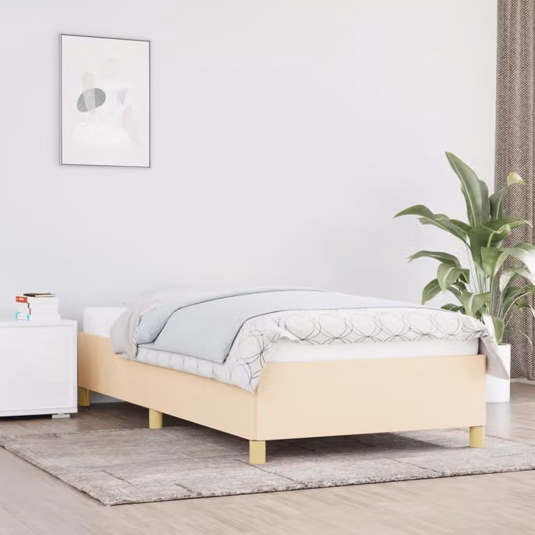 The Living Store struttura letto crema 80x200 cm in tessuto