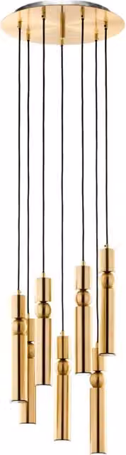 Lampada sospesa moderna tonda Ø37 oro 7xGU10 ALAS Jupiter