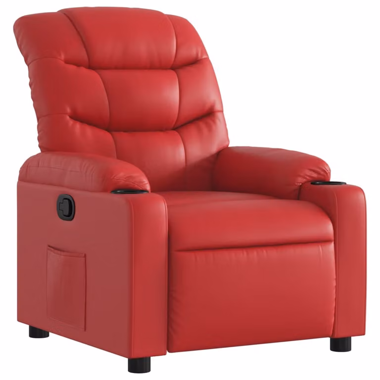 Poltrona reclinabile in ecopelle rossa