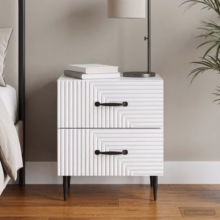 Armadio da notte con cassetto vidaXL Bianco L 43 cm, P 34,5 cm, H 47,5 cm
