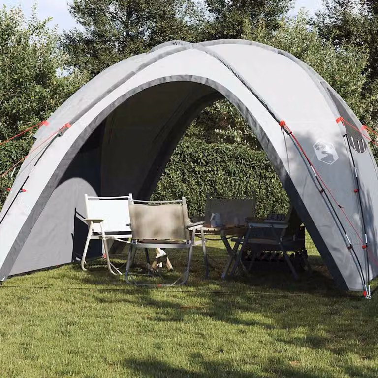 vidaXL Tenda per Feste Impermeabile in Poliestere e Fibra di Vetro, Bianca e Grigia, L/P/H: 360 x 219 x 2 cm