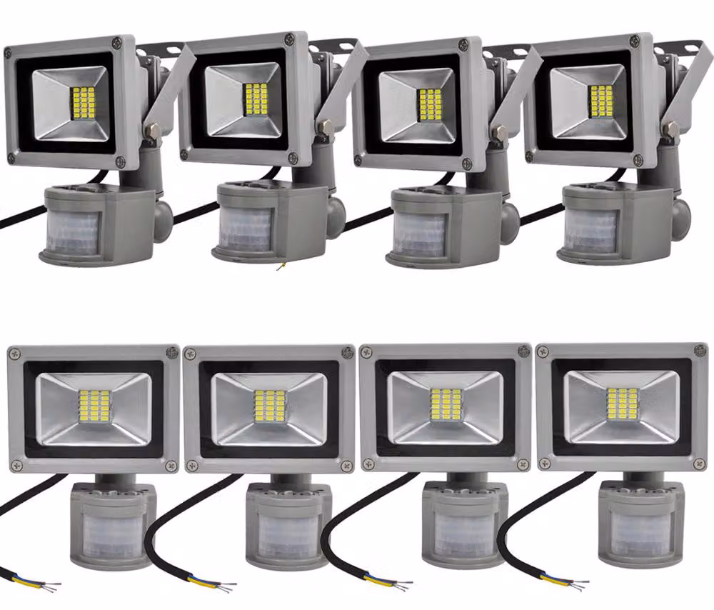 8pcs 20W LED proiettore SMD faretto con rilevatore di movimento PIR, Greenmigo 120 ° proiettore bianco freddo IP65 impermeabile