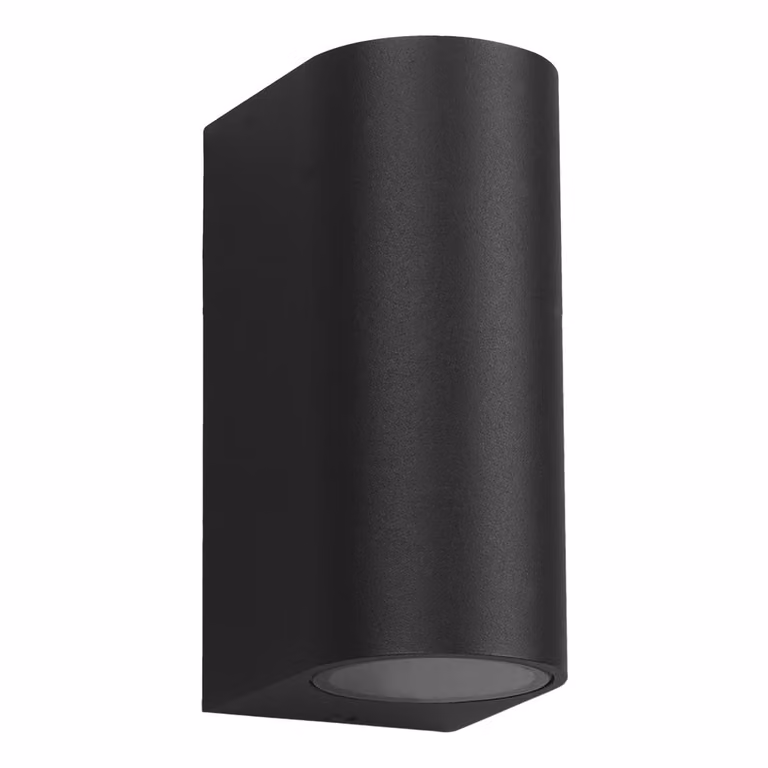 Applique da esterno OVALIS nera 2xGU10x40W in metallo, dimensioni: 15x6,8x8,1 cm, IP44, Eko-Light