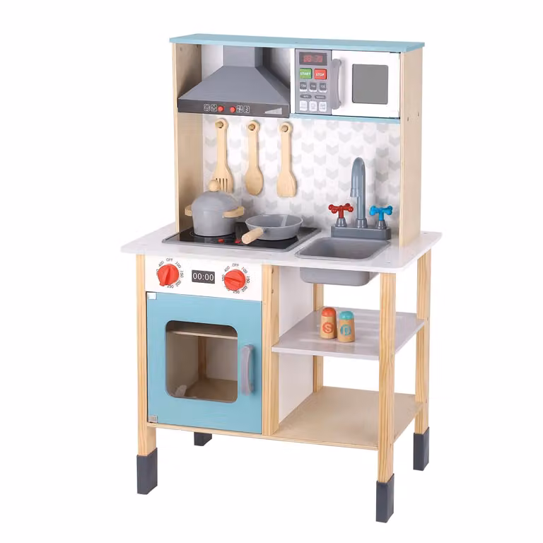 Cucina in legno Happy Kitchen Linea Wood World Tu Giochi multicolore H 90 x L 60 x P 30 cm