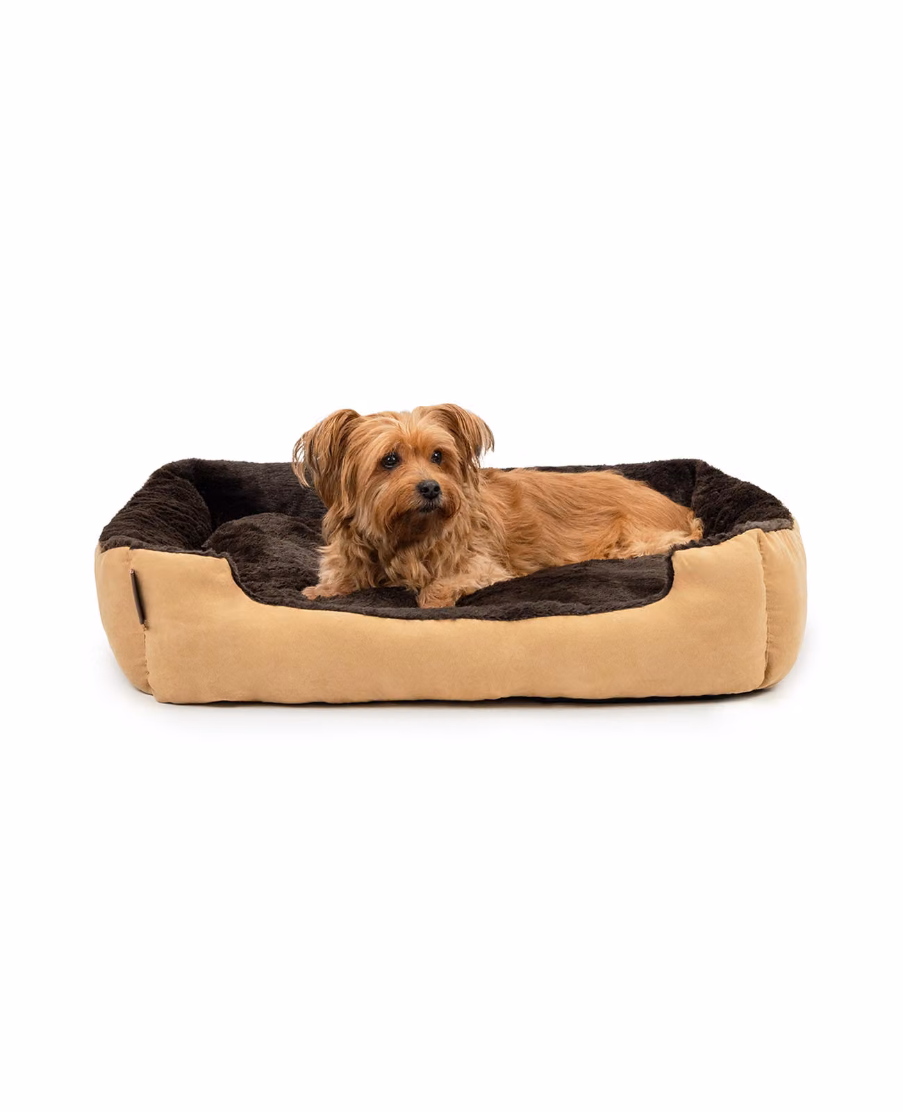 cuccia per cani lionto, morbida cuccia con cuscino reversibile rimovibile e base antiscivolo, 75x60 cm, beige/marrone