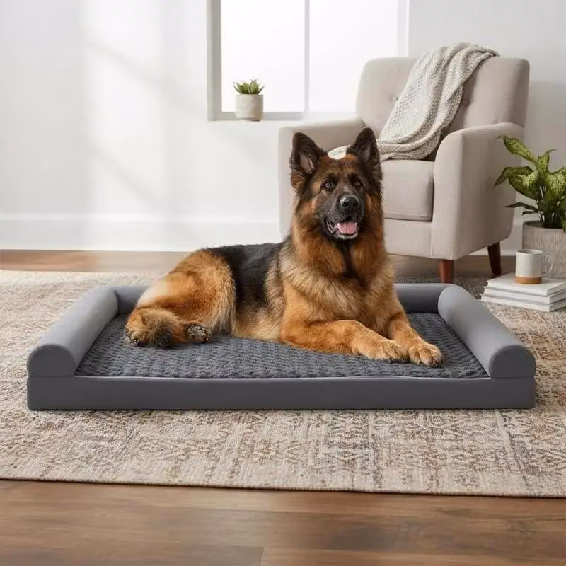 Cuccia ortopedica per cani, extra large, con cuscino in schiuma a forma ovale, dimensioni 135 x 91 cm