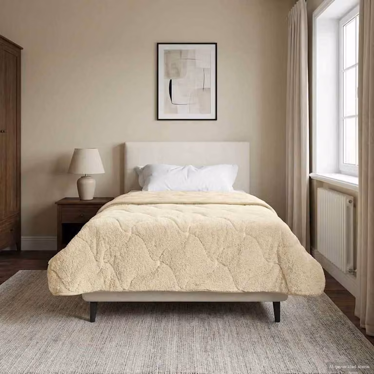 vidaXL Piumone Invernale per Adulti in Microfibra Traspirabile e Reversibile, Beige, L 155 x P 200 cm