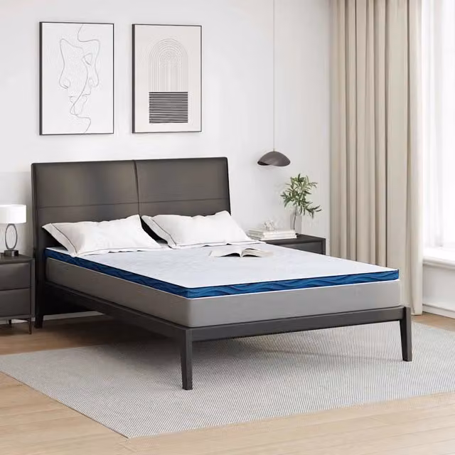 Topper per materasso vidaXL in tessuto jacquard bianco L/P: 140 x 190 cm – 1