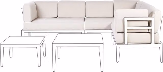 Set di copricuscini da giardino da seduta beige chiaro cuscini da esterno