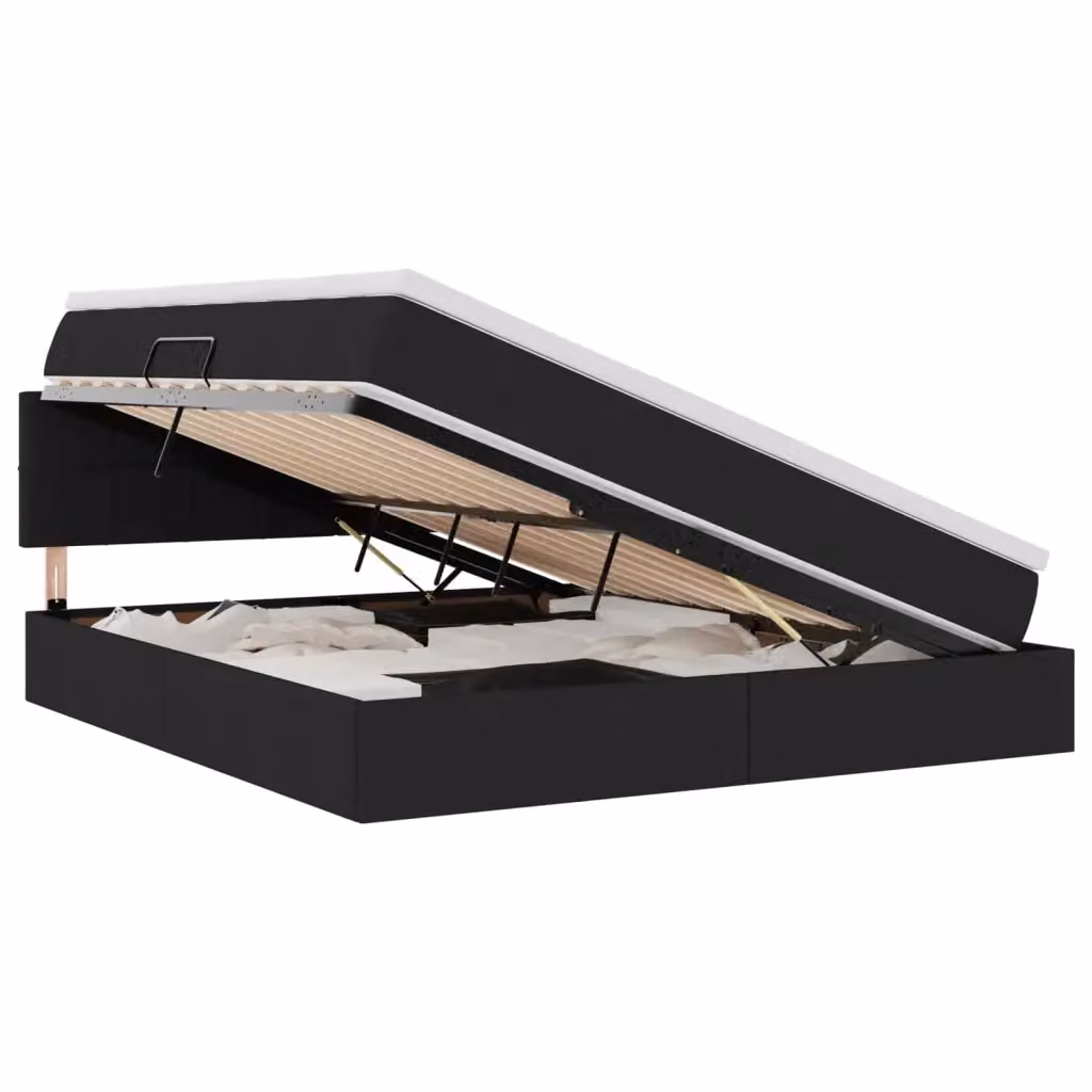Letto con contenitore e materasso vidaXL in velluto nero L: 160 cm, P: 200 cm, H: 280 cm – 2