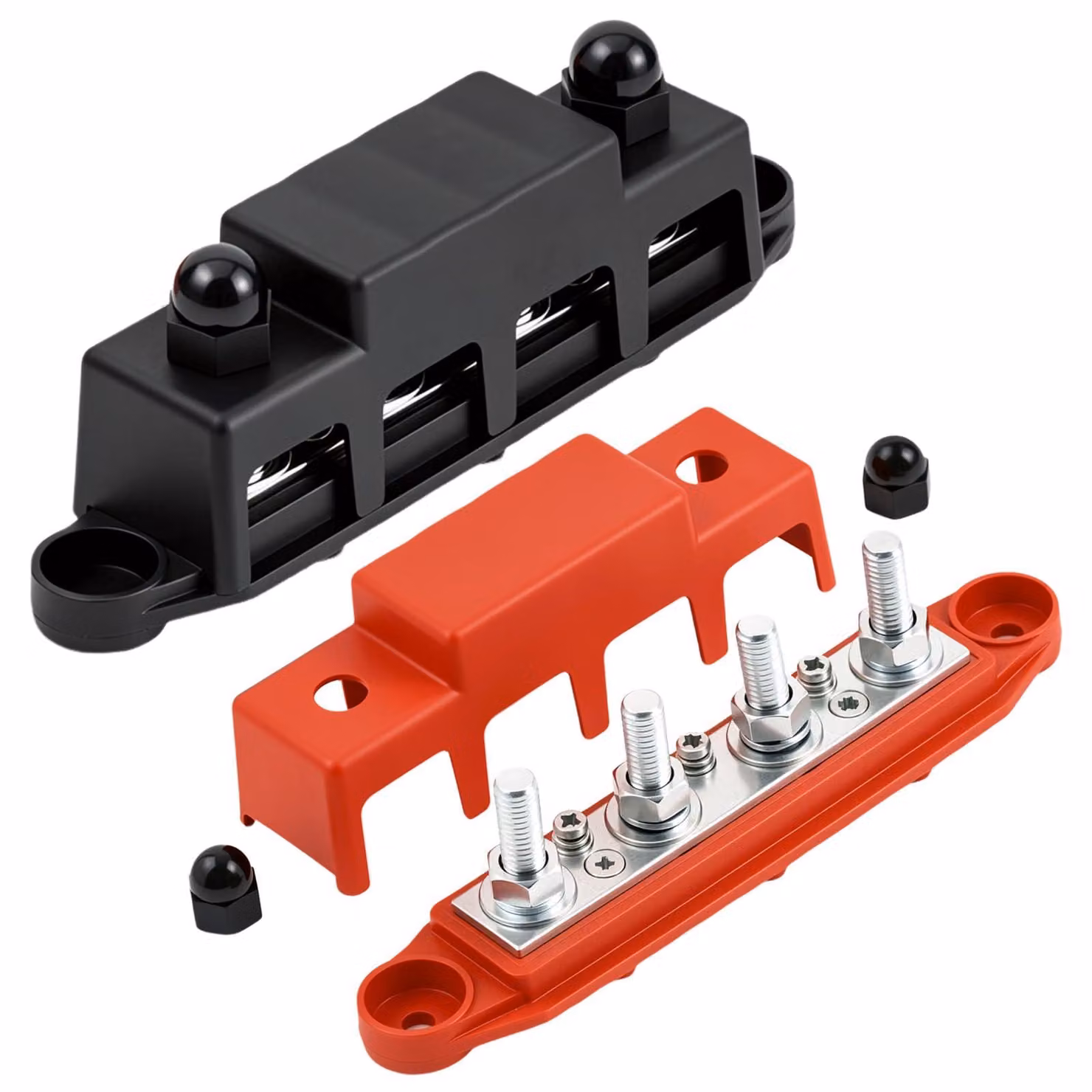 Blocco di distribuzione a 12V-48V DC con guida di collegamento da 250A e copertura
