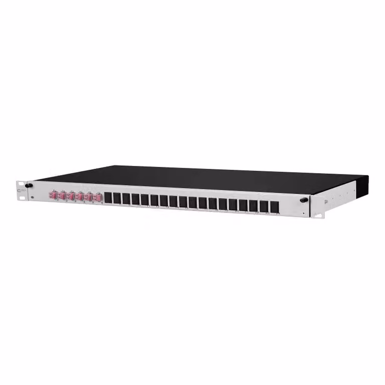 Metz Connect OpDAT slide Patchfeld splice 6xLC-D (viola), OM4, grigio 1502677506-E