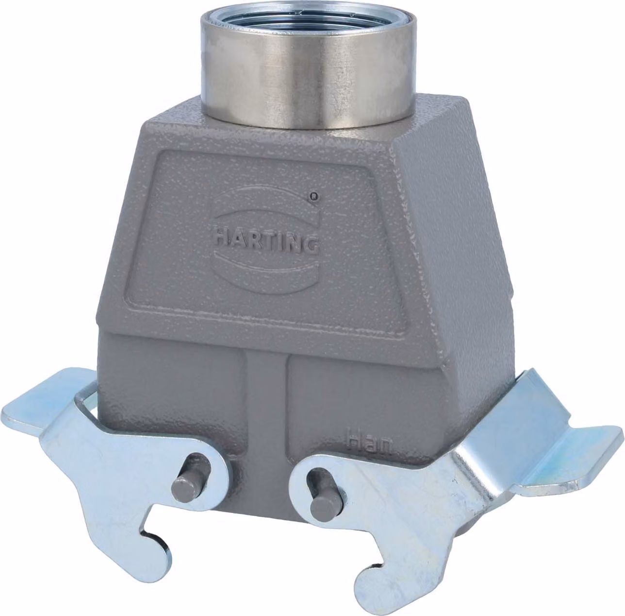 HARTING Han 10B Contenitore tubolare alto, 1xM32 uscita cavo diritta, con 2 staffe trasversali Vite M32 Area di serraggio 11,0 mm -