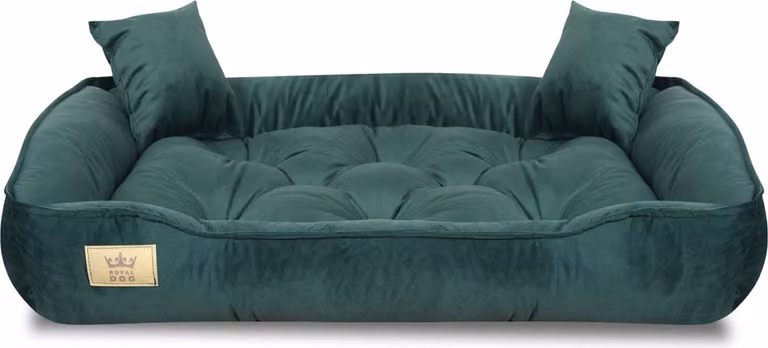 Letto per cani, box, 100x75 cm, velluto verde scuro