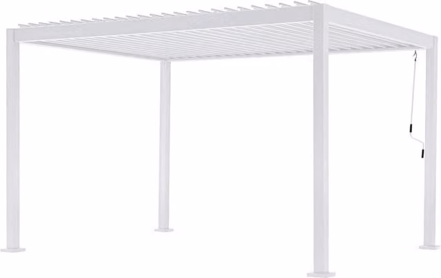 Pergola Texas Greenwood Moderna Colore Bianco L: 400 cm, P: 300 cm