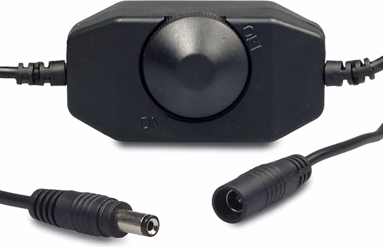 ISOLED 111634 Regolatore rotativo LED (dimmer) nero, 2A, max. 48 watt, connessione a spina rotonda