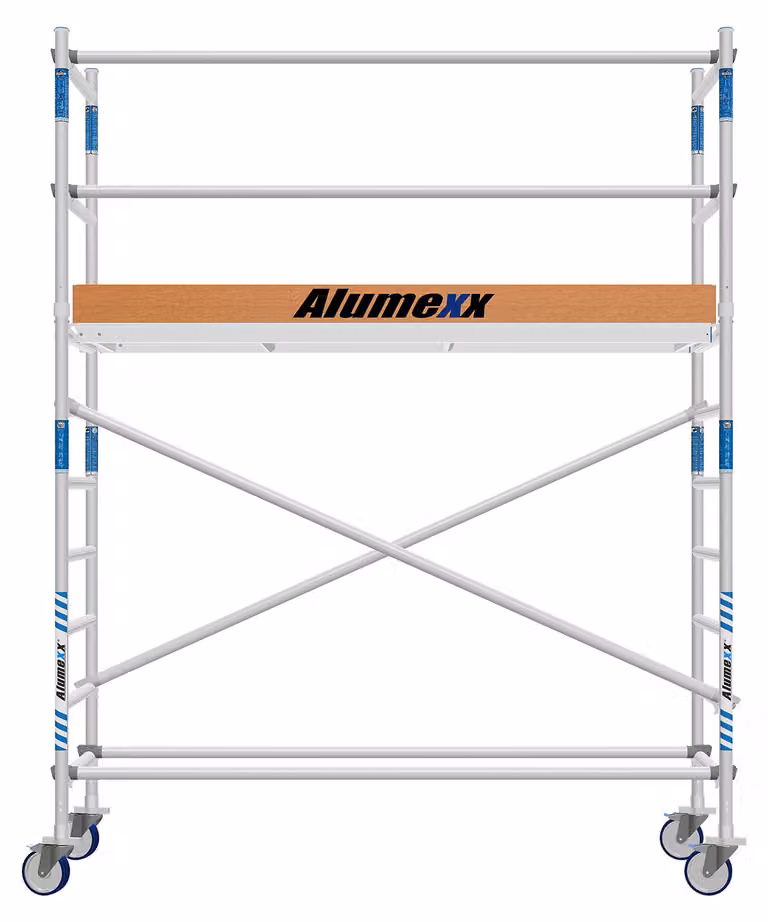 Telaio mobile Rolsteiger – Altezza di lavoro: 4,2 metri – Struttura in alluminio larga 75 cm, ideale per uso professionale e fai-da-te