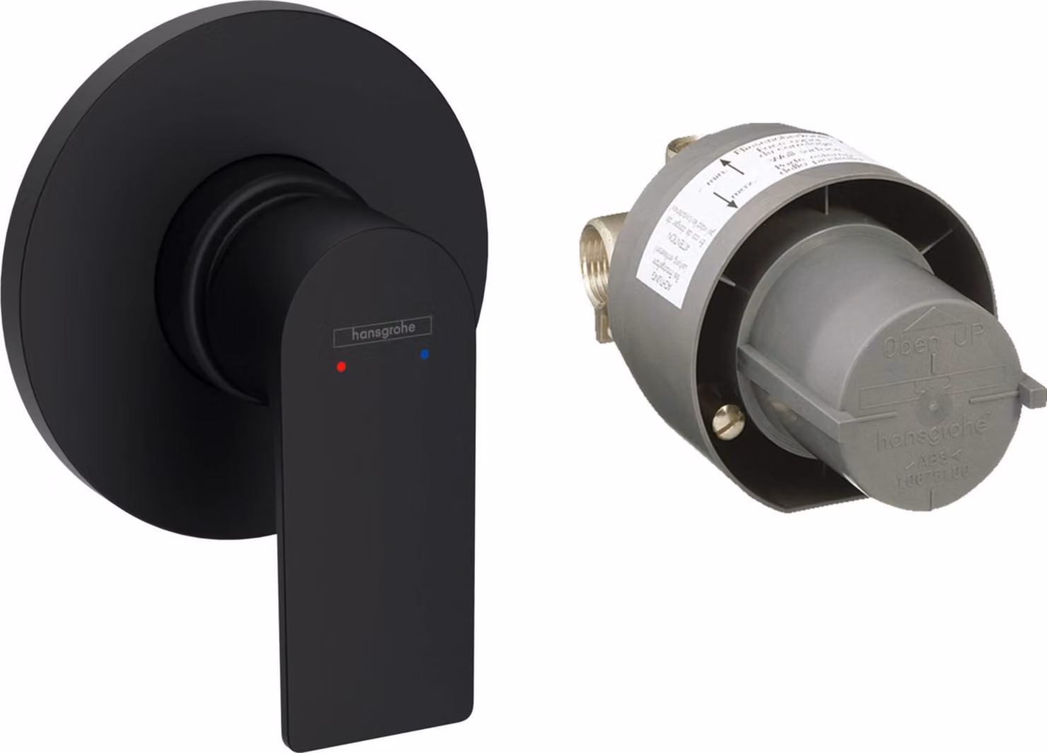 Hansgrohe Rebris E - Miscelatore da incasso per doccia con corpo, nero opaco 72658670