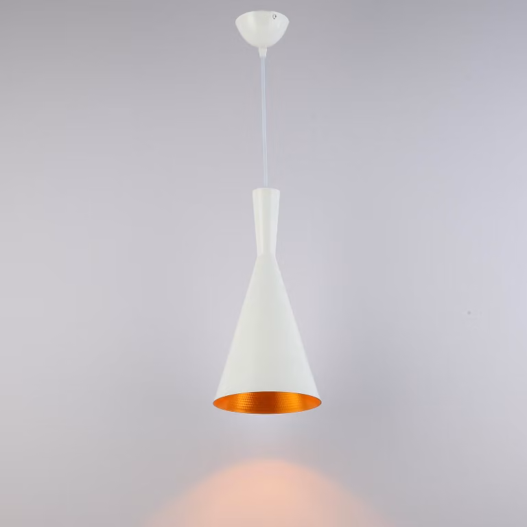 Lampada a sospensione a cupola retrò industriale con paralume in alluminio bianco, regolabile in altezza E27