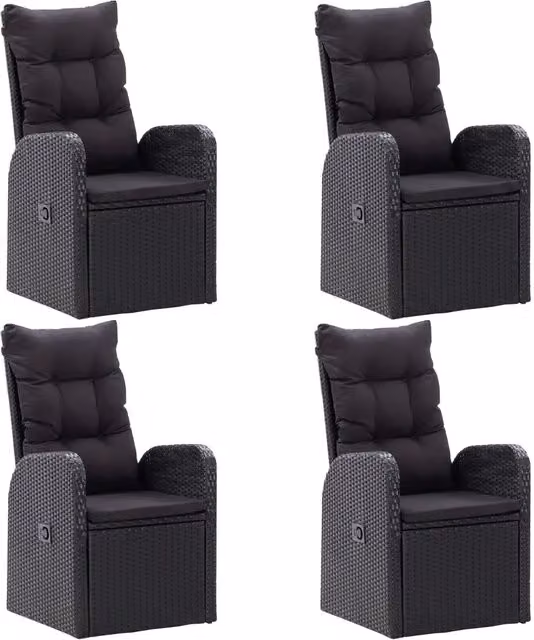 Set Mobili da Pranzo per Giardino 5 pz Nero 3067719