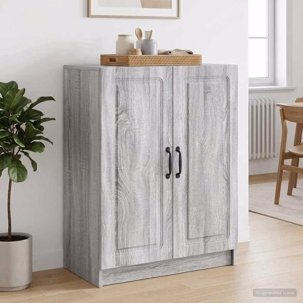 Credenza vidaXL in legno ingegnerizzato MDF Grigio Sonoma, L 66 cm x P 34,5 cm x H 87 cm