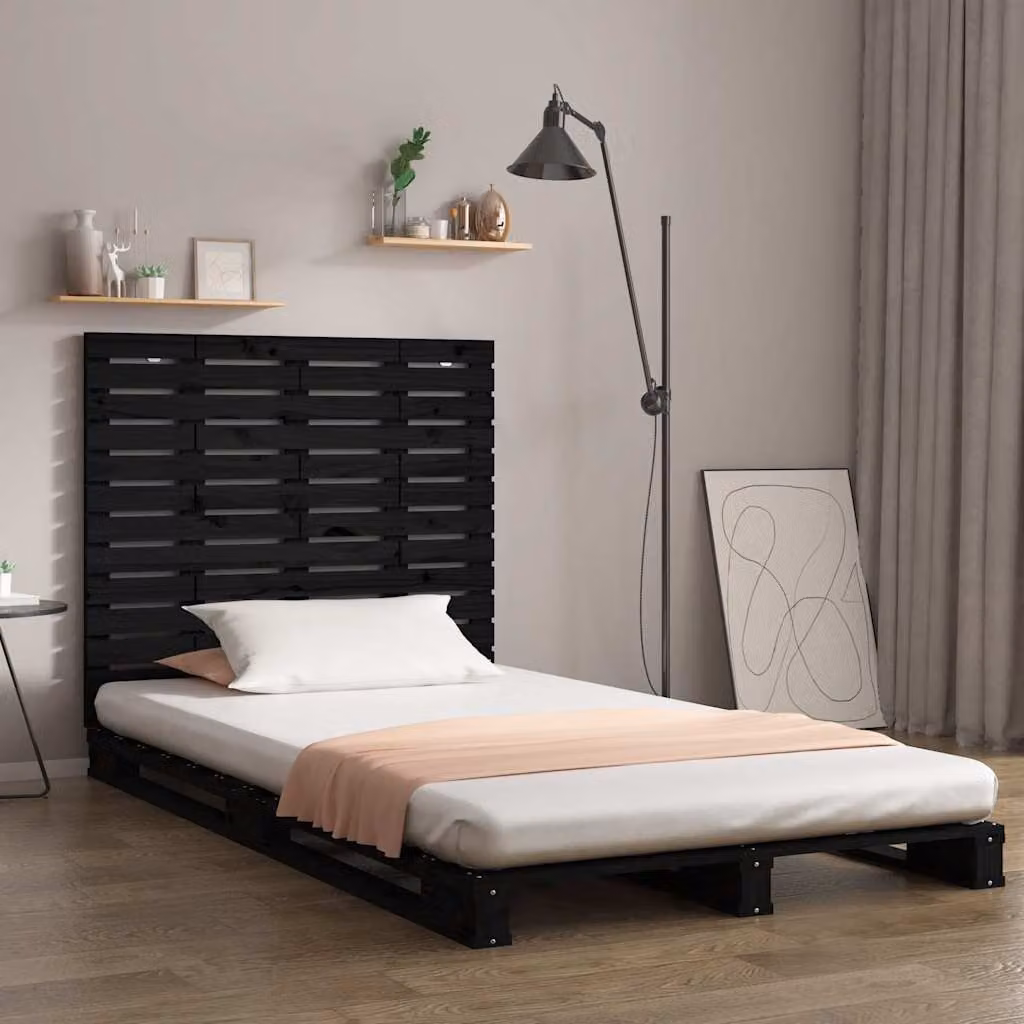 Testiera da parete vidaXL in legno massello di pino nero, L: 96 cm, P: 3 cm, H: 91,5 cm